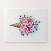 Puzzle Cône rose Sakura crème glacée gaufre (Horizontal)