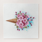 Puzzle Cône rose Sakura crème glacée gaufre (Horizontal)