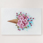 Puzzle Cône rose Sakura crème glacée gaufre (Horizontal)