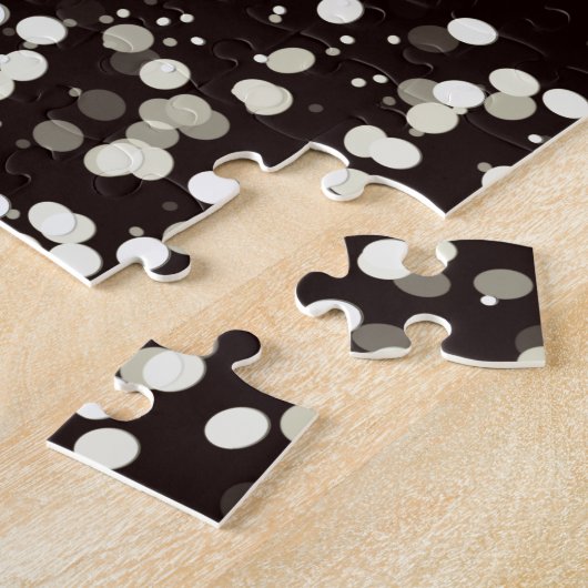 Puzzle Confetti noir et blanc Motif très difficile (Côté)