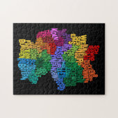 Puzzle Configuration de texte de carte de l'Allemagne (Horizontal)