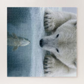 Puzzle Confrontation entre ours polaire et poisson (Horizontal)