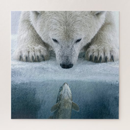 Puzzle Confrontation entre ours polaire et poisson (Vertical)