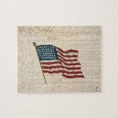 Puzzle Constitution des États-Unis, drapeau américain (Horizontal)