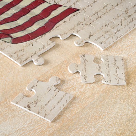 Puzzle Constitution des États-Unis, drapeau américain (Côté)