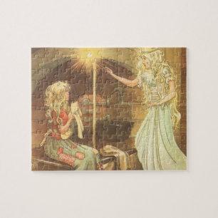 Puzzle Conte de fée vintage, Cendrillon et mère de fée