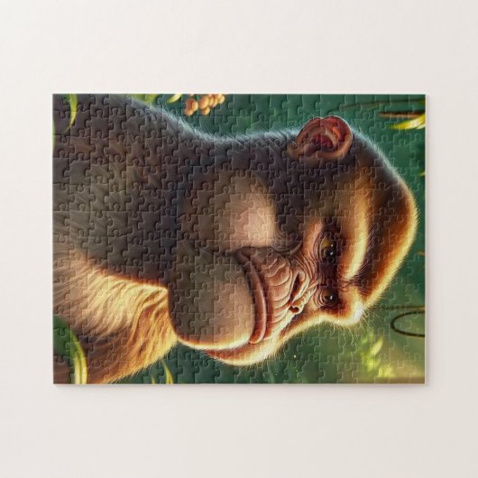 Puzzle Contemplative Jungle Ape - Grumpy Cheeks Monkey Po (Horizontal)
