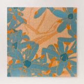 Puzzle Contemporary Leaf Design in Peach (Horizontal)