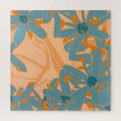 Puzzle Contemporary Leaf Design in Peach (Vertical)