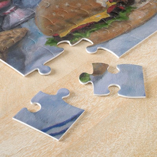 Puzzle "Contenté" de ma peinture à l'huile originale (Côté)