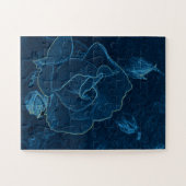 Puzzle contour bleu rose (Horizontal)