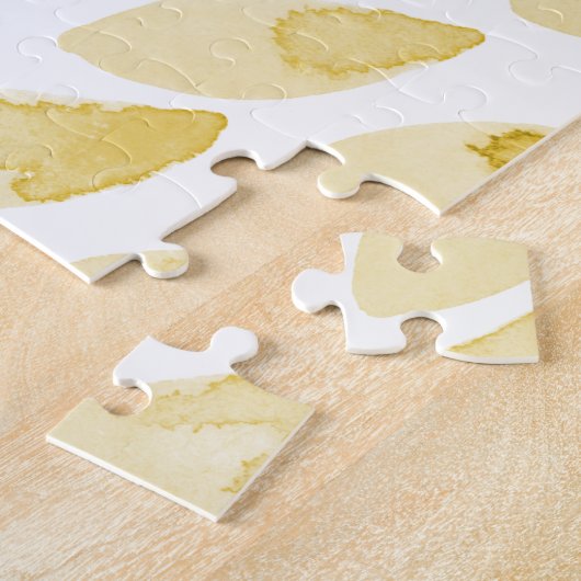 Puzzle Contours de brosse jaune aquarelle (Côté)