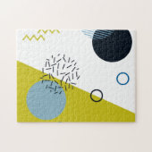 Puzzle Cool, à la mode, moderne, géométrique vert-bleu de (Horizontal)