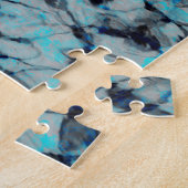 Puzzle Cool, art numérique moderne d'aquarelle bleue (Côté)