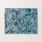 Puzzle Cool, art numérique moderne d'aquarelle bleue (Horizontal)