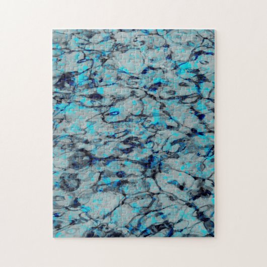 Puzzle Cool, art numérique moderne d'aquarelle bleue (Vertical)