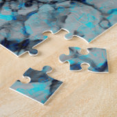 Puzzle Cool, art numérique moderne d'aquarelle bleue (Côté)