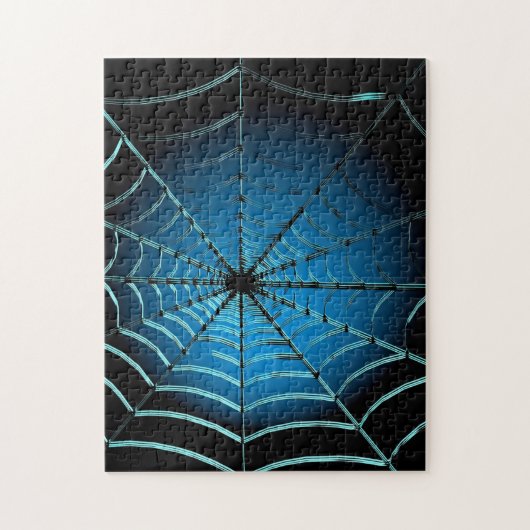 Puzzle Cool Blue Spider Web (Vertical)