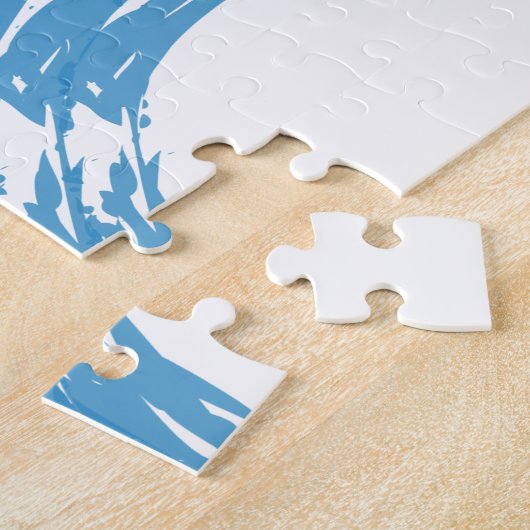 Puzzle Cool, moderne, bleu abstrait tendance (Côté)