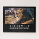 Puzzle Cool personnalisé Relaxant Lion retraite personnal<br><div class="desc">Puzzle de retraite personnalisé avec une photo d'un lion se relaxant au soleil, avec une citation sur l'obtention de faire ce que vous voulez une fois que vous êtes retiré. Le design peut être personnalisé avec votre propre message en utilisant le modèle. Ce puzzle fait un cadeau de retraite cool...</div>