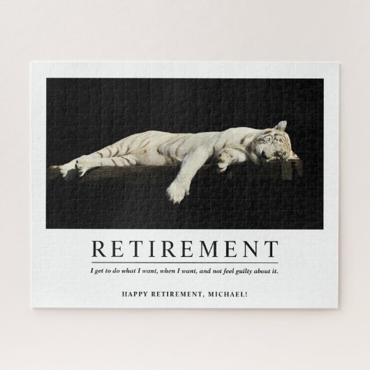 Puzzle Cool personnalisé Relaxant Tiger Retraite personna (Horizontal)