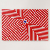 Puzzle Cool rouge et blanc Géométrique Star USA Drapeaux (Horizontal)