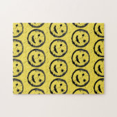 Puzzle Cool Sardé Joyeux visage souriant motif jaune (Horizontal)
