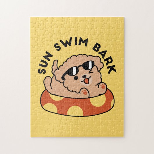 Puzzle Cool Summer Chien Flottant - Jolie Puppy Pool Part (Vertical)