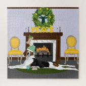 Puzzle Coonhound Fireside (Vertical)