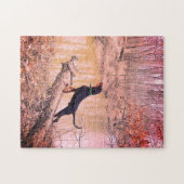 Puzzle Coonhound Noir & Tan À La Rivière (Horizontal)