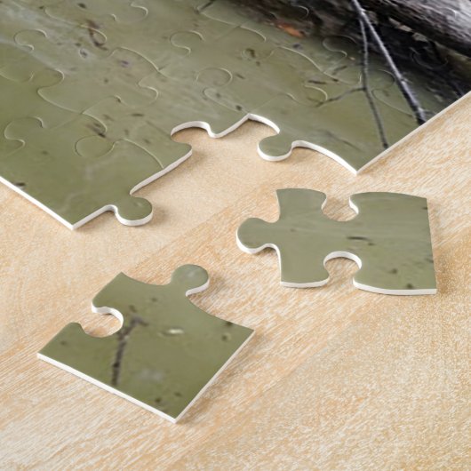 Puzzle Coonhound Noir & Tan Dans La Rivière (Côté)