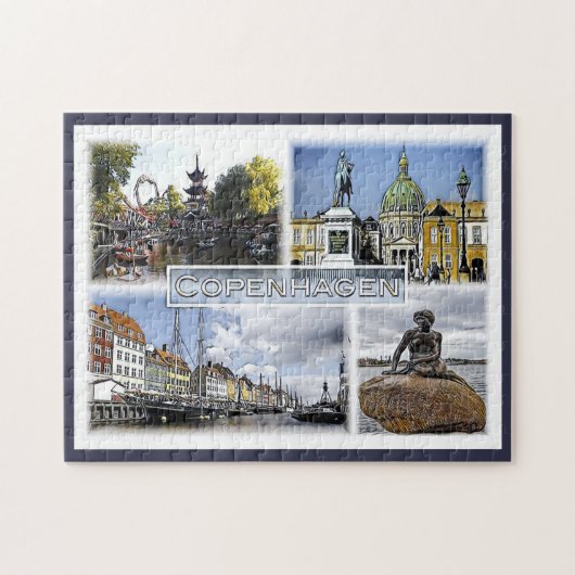 Puzzle Copenhague - Danemark - Mosaic - (Horizontal)