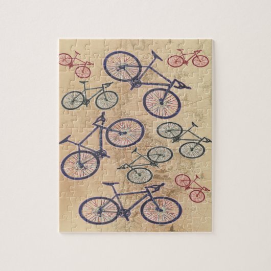 Puzzle Copie de bicyclette sur la carte vintage (Vertical)