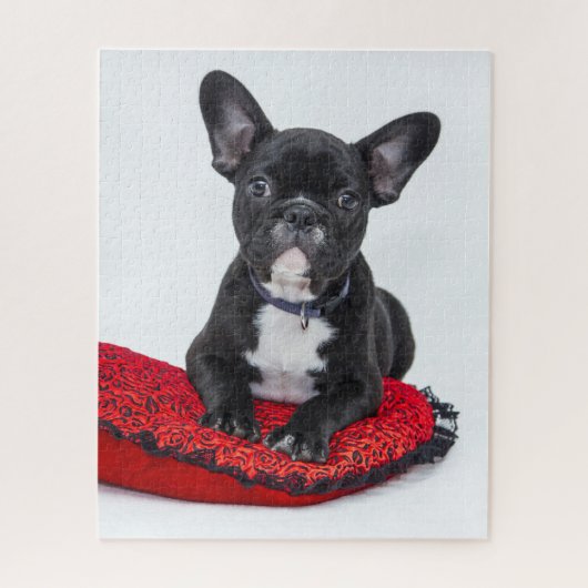 Puzzle Copieux Noir BULLDOG Puppy personnalisable (Vertical)
