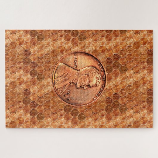 Puzzle Copper Abraham Lincoln penny (Horizontal)