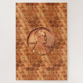 Puzzle Copper Abraham Lincoln penny (Vertical)