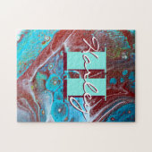 Puzzle Copper and Teal Acrylic Flow (Horizontal)