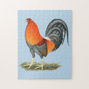 Puzzle Coq bleu rouge Gamecock