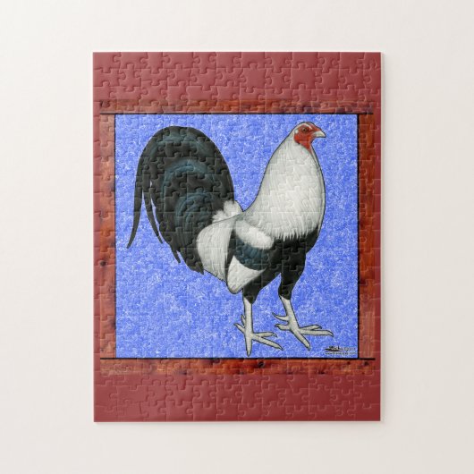 Puzzle Coq de combat encadré (Vertical)