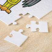 Puzzle Coq en batteur avec batte de cricket (Côté)