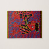 Puzzle Coq escaladant un poisson avec un machette (Horizontal)