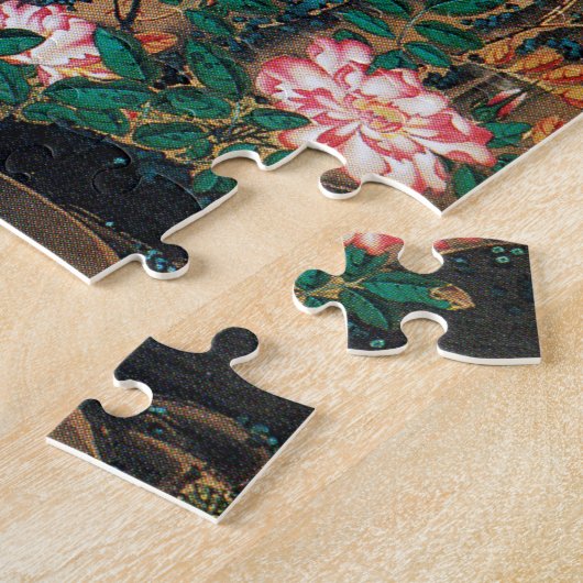 Puzzle Coq et Hen avec Hydrangeas par Ito Jakuchu (Côté)