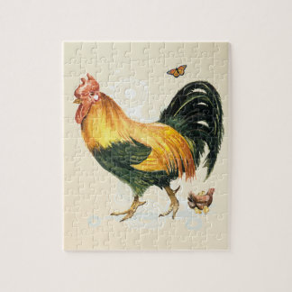 Puzzle Coq fier avec la poule et les poulets