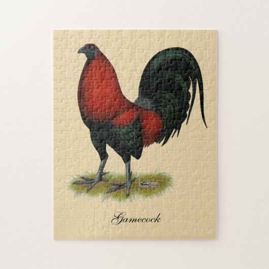 Puzzle Coq Rouge Noir BB Américain (Vertical)