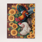 Puzzle Coq Tournesol Fantaisiste (Vertical)