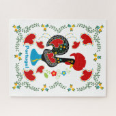 Puzzle Coq traditionnel du Portugal en noir (Horizontal)