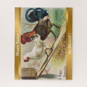 Puzzle Coq vintage Et Poulet Pâques (Vertical)