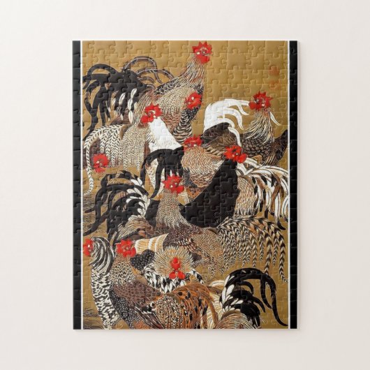 Puzzle Coqs et poules japonais (Vertical)