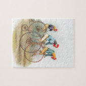 Puzzle Coqs vintages sur des vélos (Horizontal)