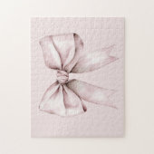 Puzzle Coquette esthétique arc rose Nom personnalisé (Vertical)